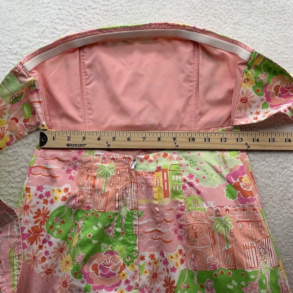 Lilly Pulitzer Strapless Dress Sz‎ 2 Back Tie Negresco Spring 05 French Riviera - Picture 13 of 16